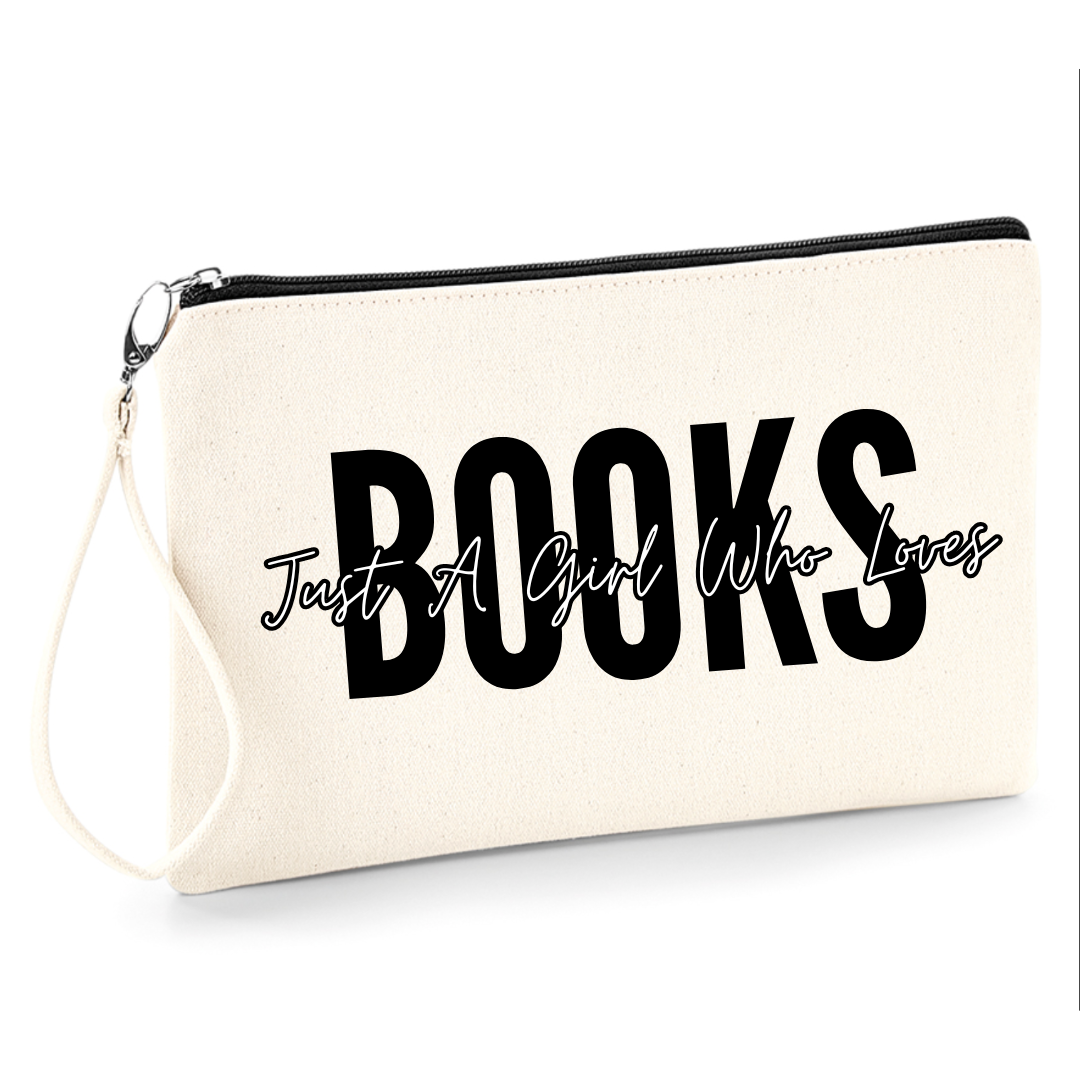 Just a Girl Who Loves Books – Canvas Accessory Pouch