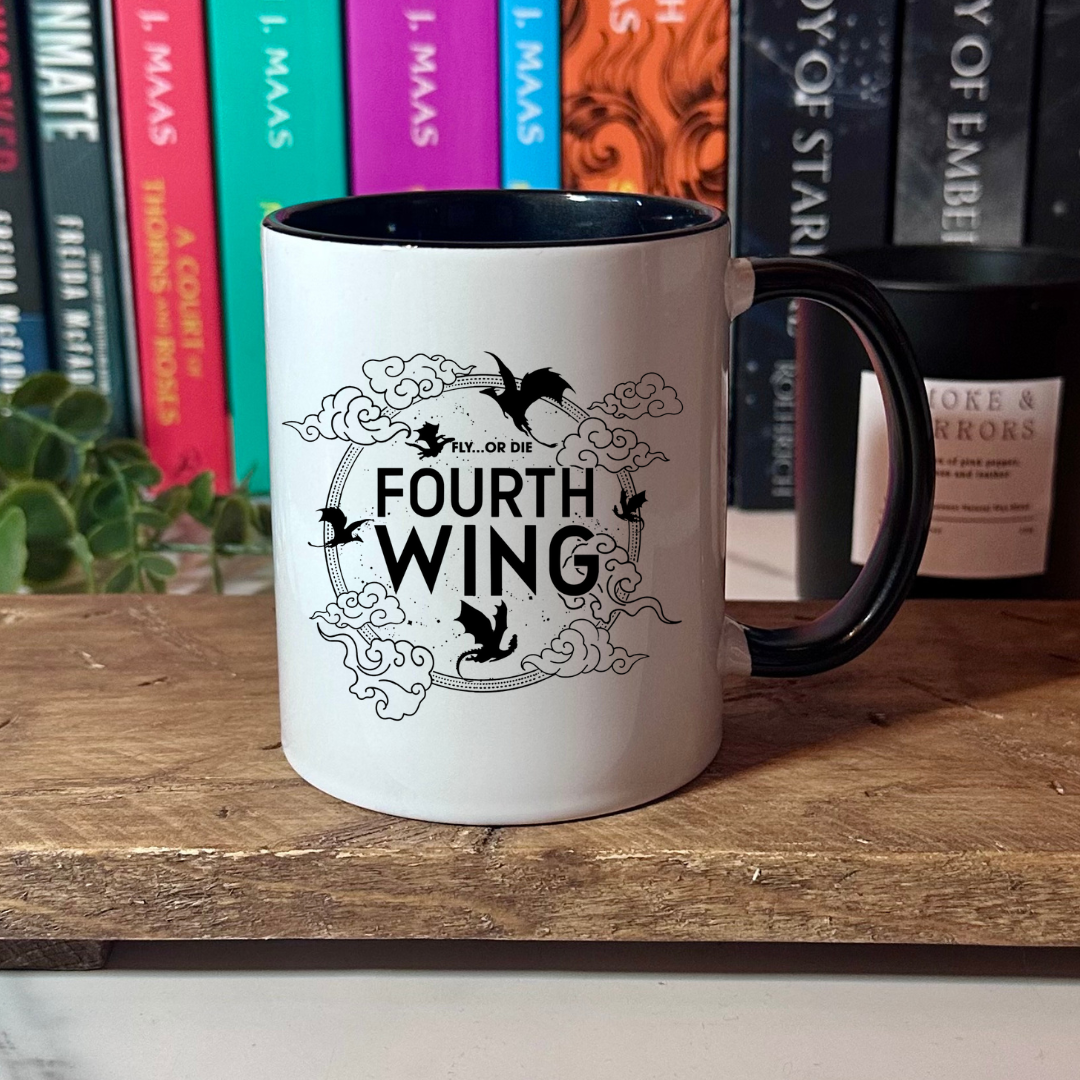 Fourth Wing Black Lined Mug