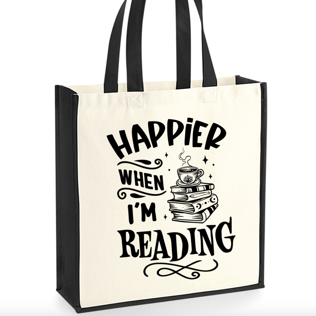 Happier When I’m Reading Tote Bag