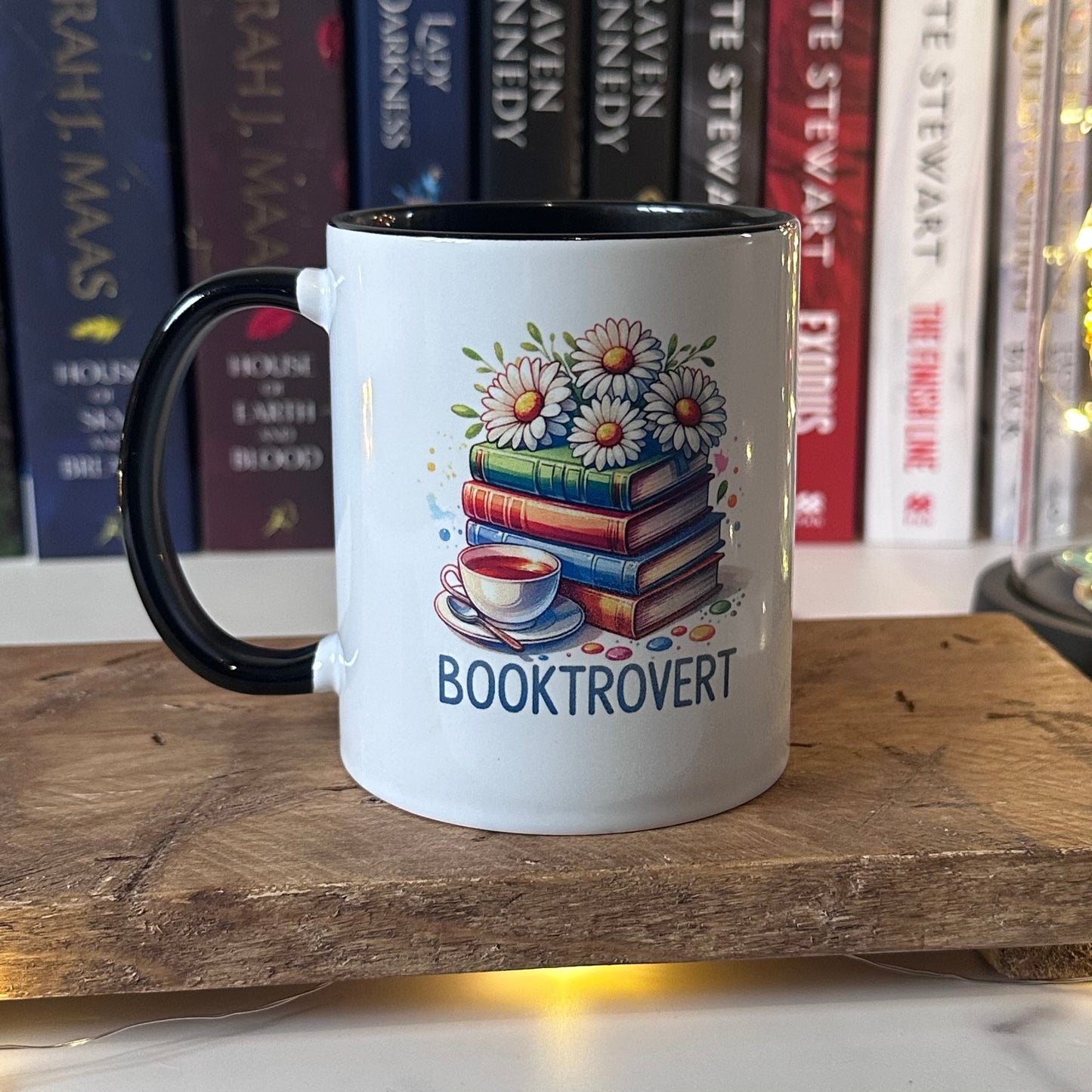 BOOKTROVERT Black Lined Mug