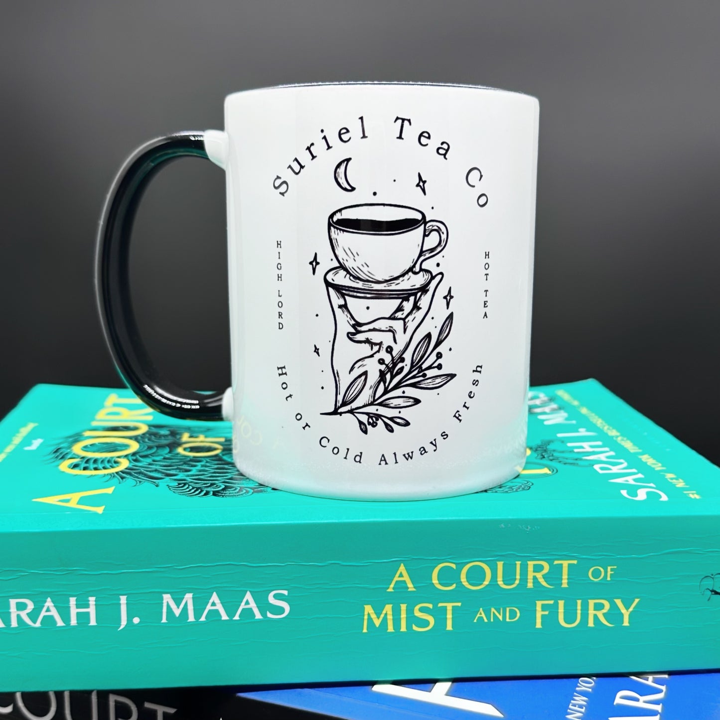 Suriel Tea Co Black Lined Mug - Acotar