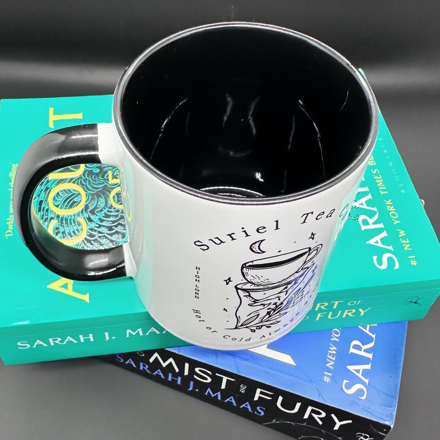 Suriel Tea Co Black Lined Mug - Acotar