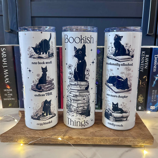 Bookish Things Black Cat Stainless Steele Tumbler