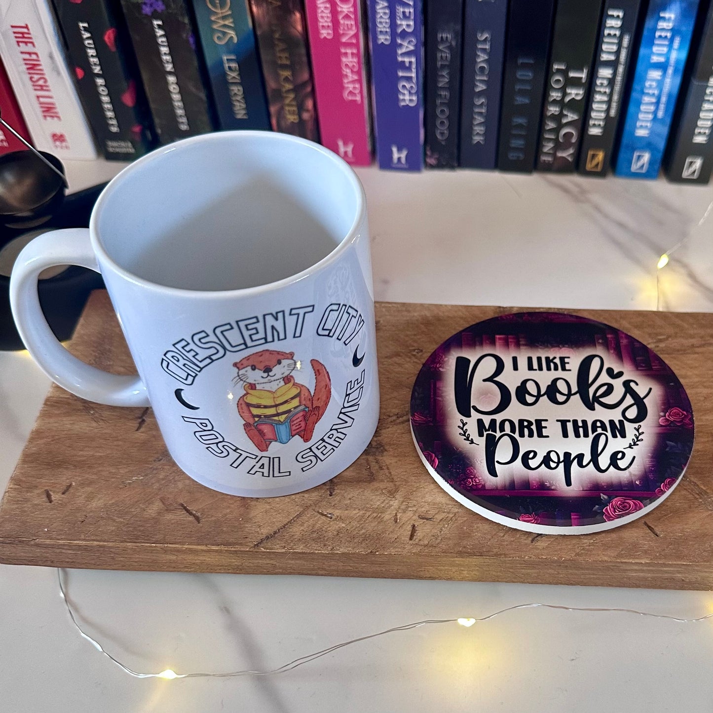 I Like Books More Then People – Ceramic Bookish Coaster