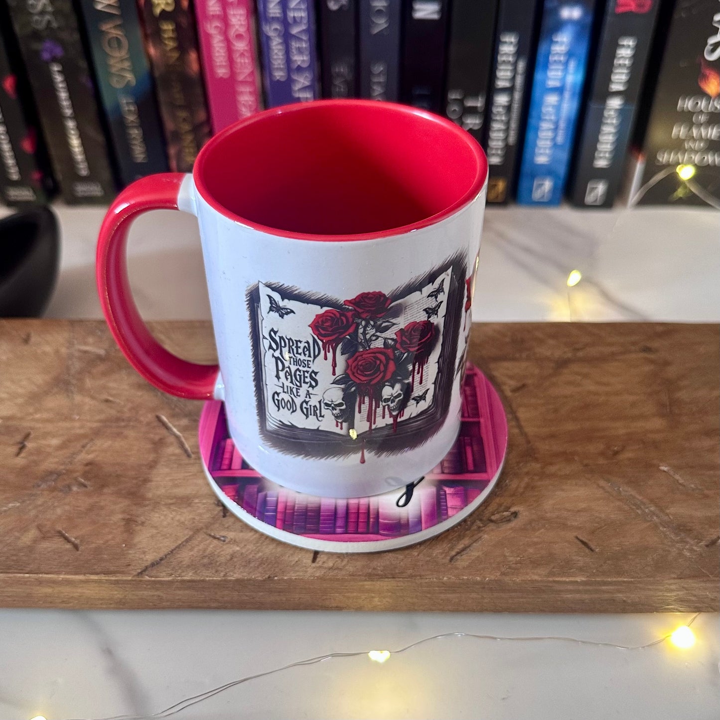 A Book a Day Keeps Reality Away – Ceramic Bookish Coaster