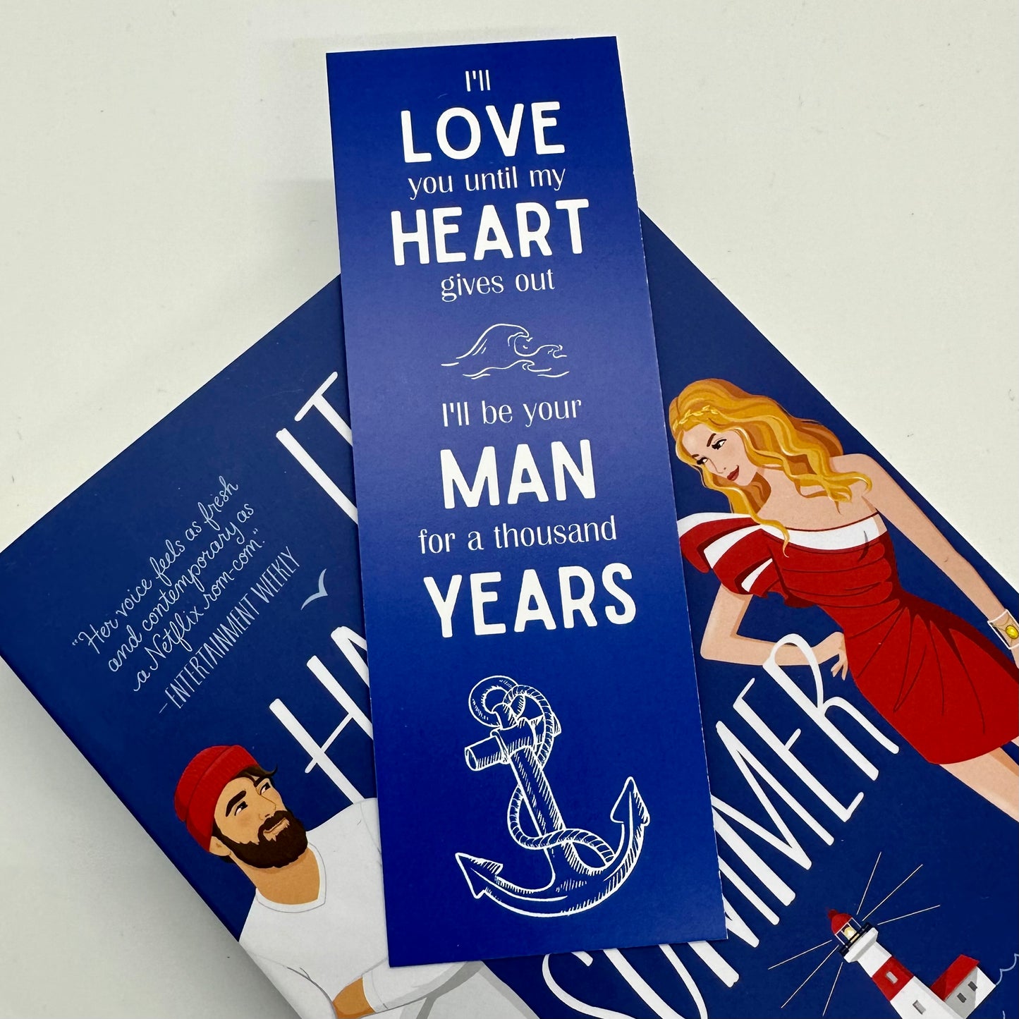 It Happened One Summer Inspired Bookmark, Romance Reads, Tessa Bailey Illustrated Bookmark