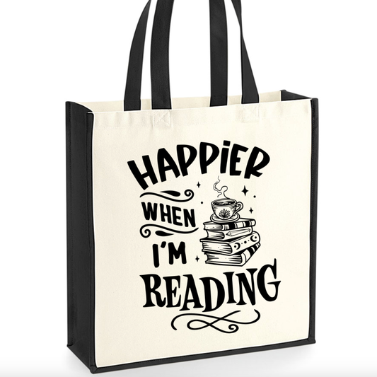 Happier When I’m Reading Tote Bag
