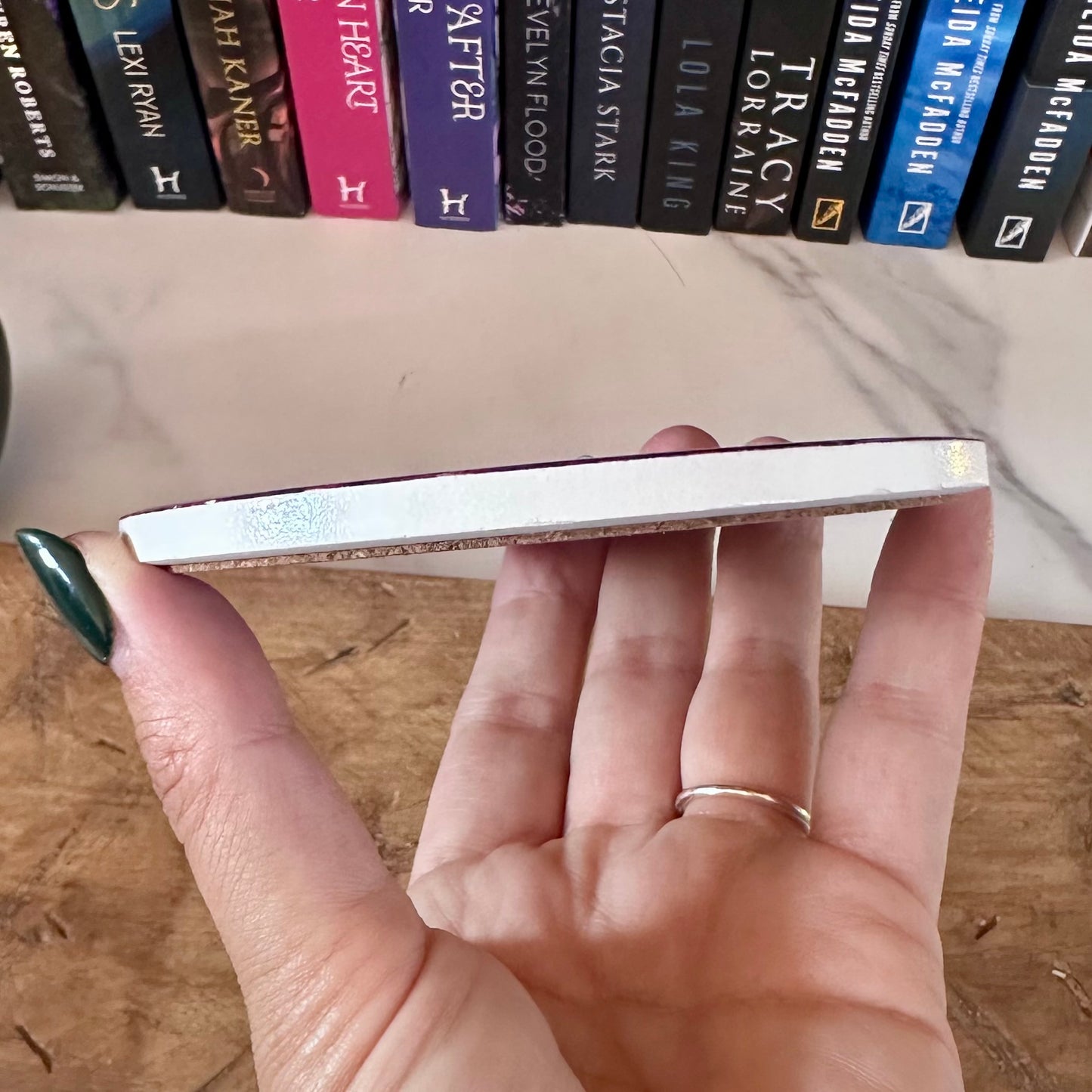 I Closed My Book To Be Here – Ceramic Bookish Coaster