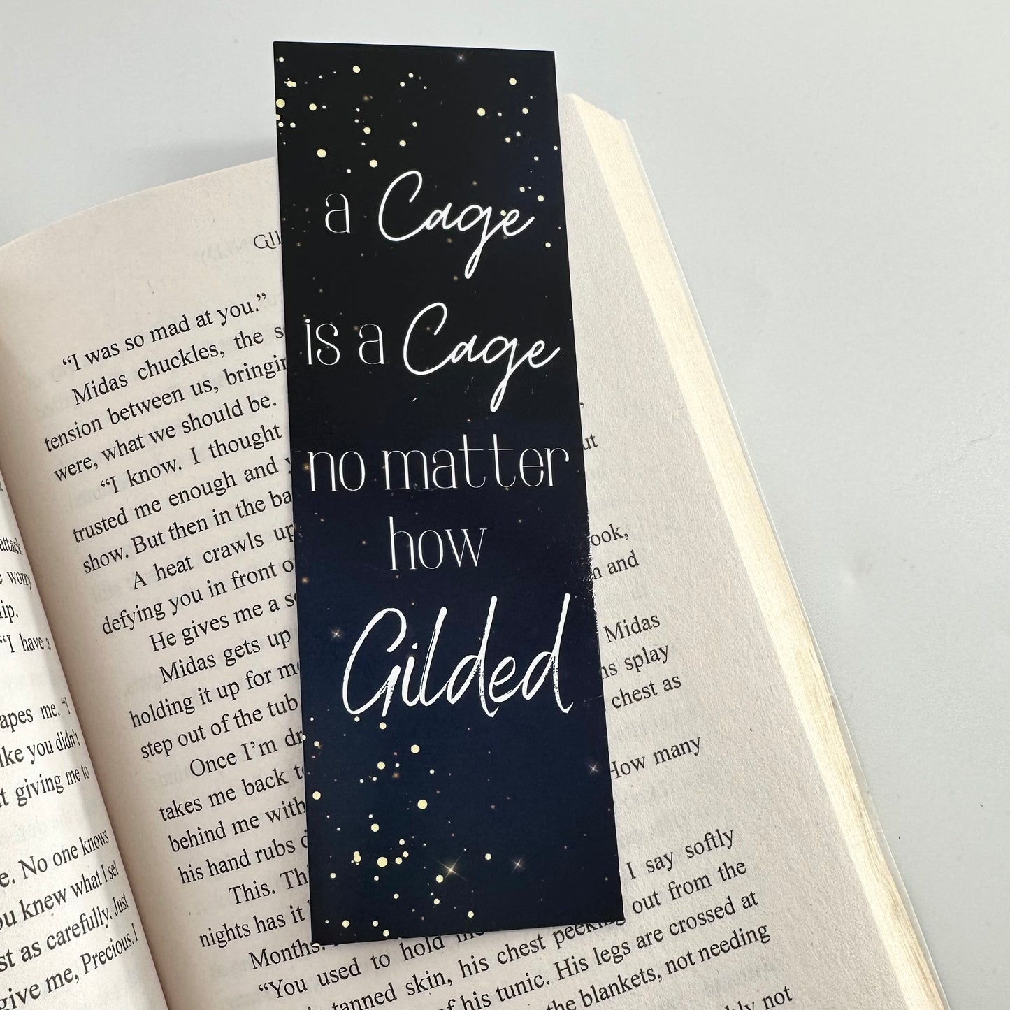 Gild The Plated Prisoner, Fantasy Romance Bookmark,Double Sided,Book Gifts For Book Lovers