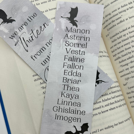 Throne Of Glass Bookmark, We Are The Thirteen From Now Until The Darkness Claims Us Bookmark