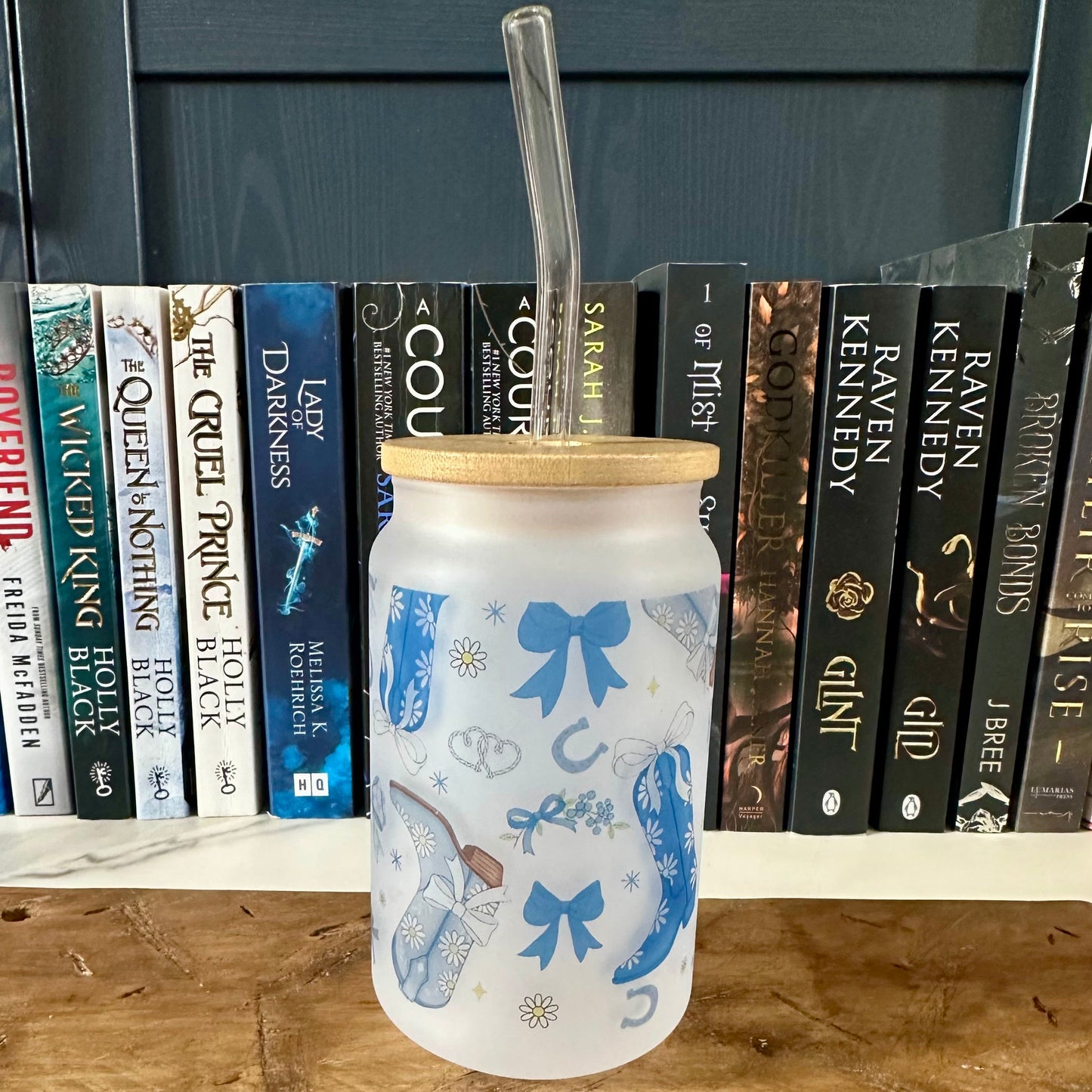 Cowboy Boots Frosted Glass Tumbler
