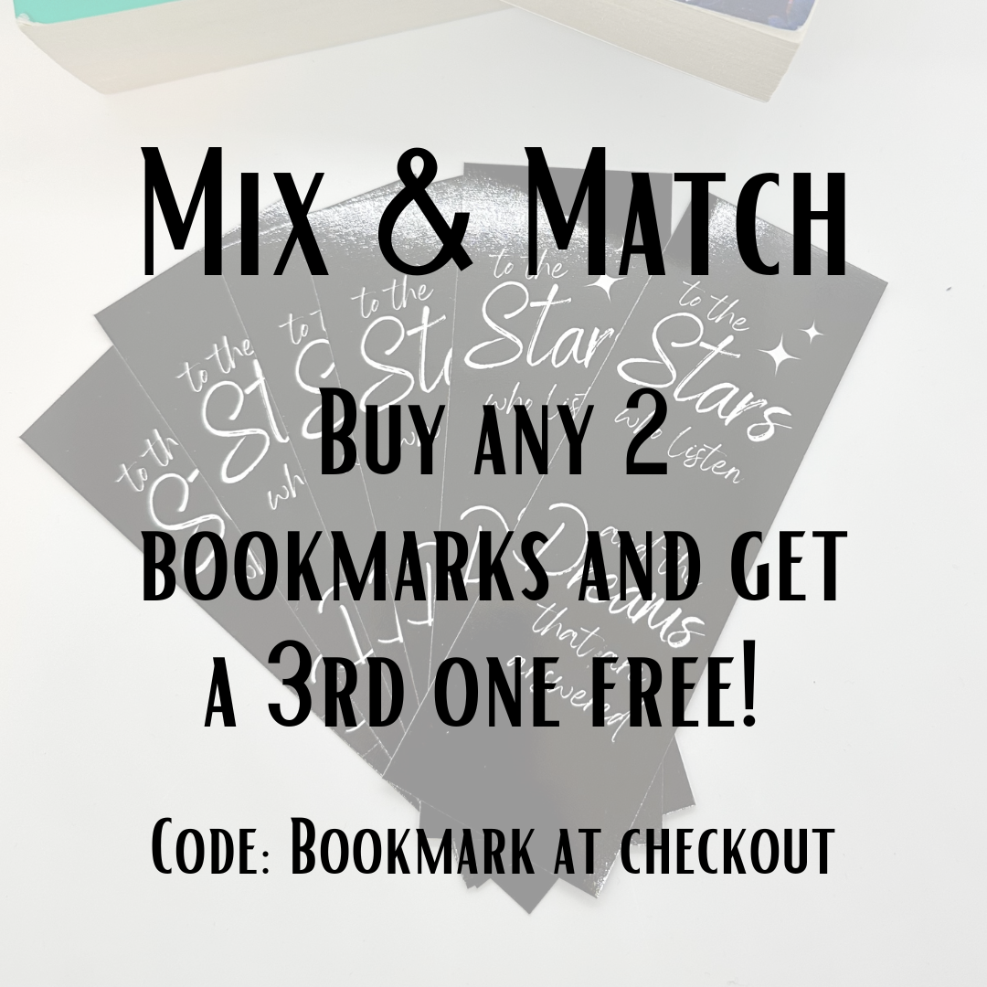 ACOTAR Bookmark – “To the Stars Who Listen” Double Sided Bookmark with Feyre Tattoo Back